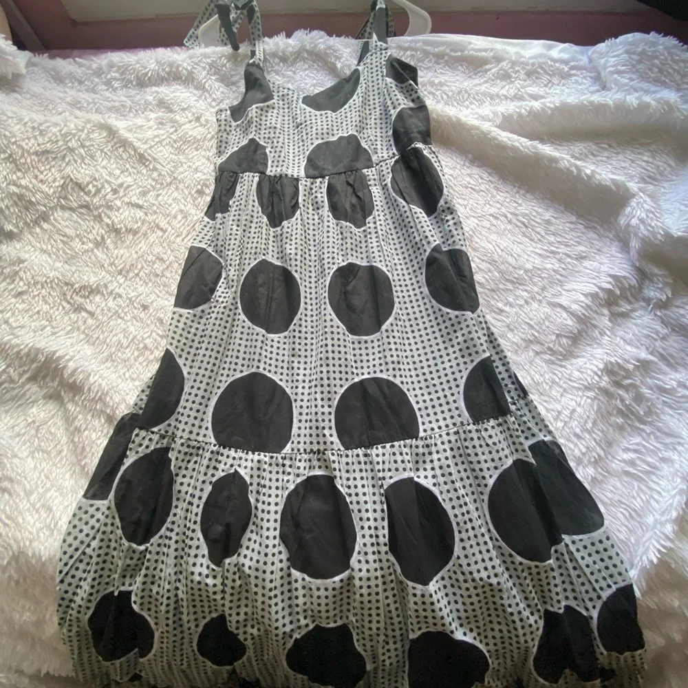 Carly Jean Los Angeles Black and White Polka Dot Maxi Dress - Picture 6 of 9